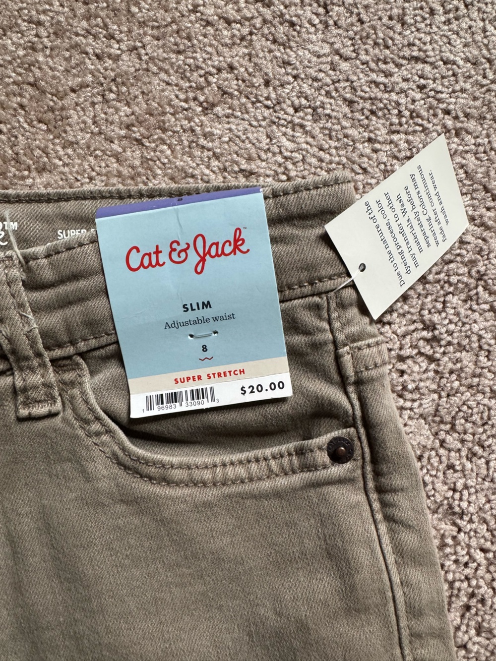 Cat & Jack Slim Boys Jeans - Taupe Brown